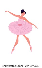 ballerina in pink ballet tutu icon isolated