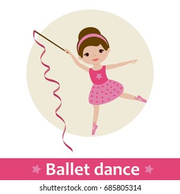 Ballerina with pink ribbon