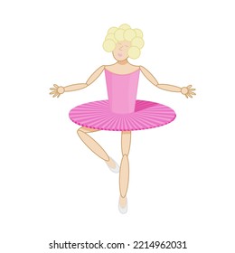 Ballerina in pink tutu on white background. The concept of the opening of the theatrical ballet season. Banner of the opera house.