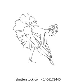 「Ballerina Pointe Shoes Continuous Line Drawing」のベクター画像素材（ロイヤリティフリー