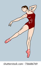 Ballerina in pointe shoes and tights