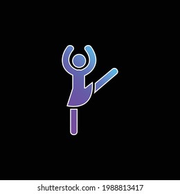 Ballerina Pose blue gradient vector icon