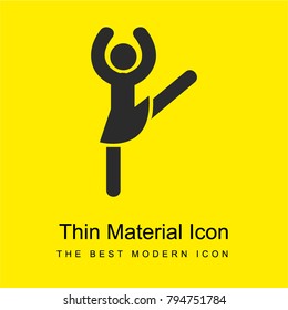 Ballerina pose bright yellow material minimal icon or logo design