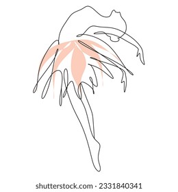 Ballerina Print eine Zeile. Linie Art. 
Minimalist art.Vector