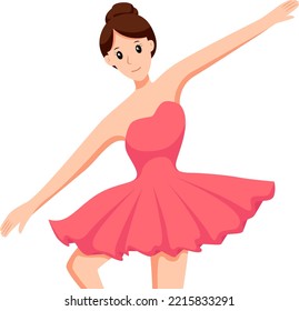 Ballerina Profession Character Design Illustration