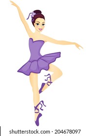 Ballerina in purple tutu.