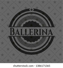 Ballerina realistic black emblem. Vector Illustration. Detailed.