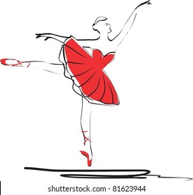 Ballerina in red