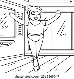 Ballerina in Releve Position Coloring Page 