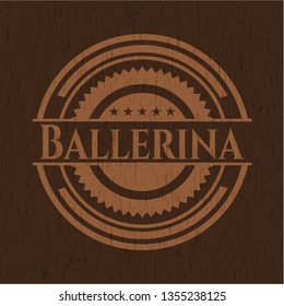 Ballerina retro wood emblem