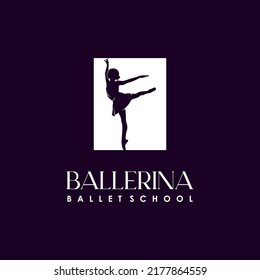 Ballerina School logo design template