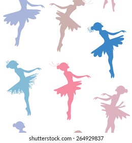 Ballerina seamless pattern - pastel colored design