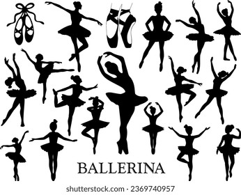 Ballerina Set of Vector Ballet Dancer