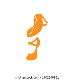 Ballerina shoe , ballet shoe logo icon design vector template