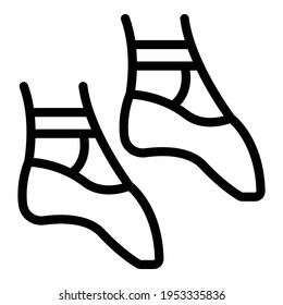 Ballerina shoes icon. Outline ballerina shoes vector icon for web design isolated on white background