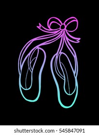 Ballerina shoes. Sketchy style,