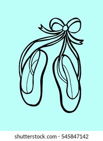 Ballerina shoes. Sketchy style,