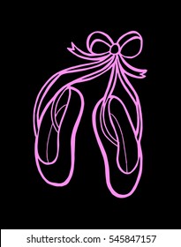 Ballerina shoes. Sketchy style,