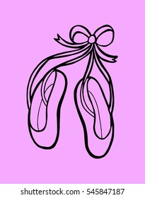 Ballerina shoes. Sketchy style,