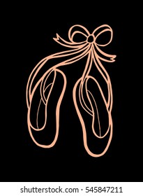Ballerina shoes. Sketchy style,