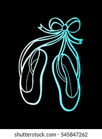 Ballerina shoes. Sketchy style,