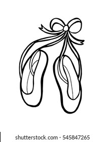 Ballerina shoes. Sketchy style,