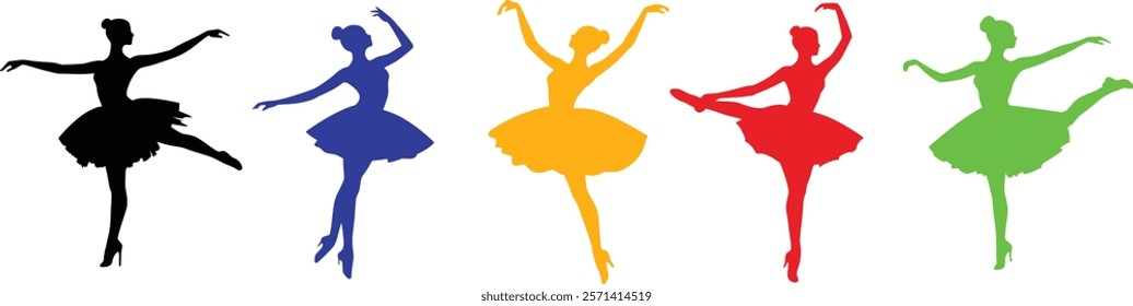 Ballerina silhouette ballet dance poses, silhouette ballerina dancer.