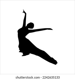 ballerina silhouette. ballet dancer silhouette with various movements. unique and interesting ballet dancer vector.