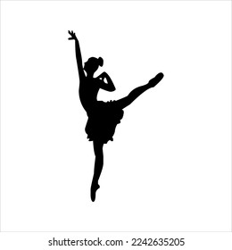 ballerina silhouette. ballet dancer silhouette with various movements. unique and interesting ballet dancer vector.