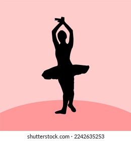 ballerina silhouette. ballet dancer silhouette with various movements. unique and interesting ballet dancer vector.