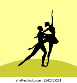 ballerina silhouette. ballet dancer silhouette with various movements. unique and interesting ballet dancer vector.