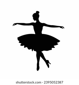 Silhouette Ballerina. Icono negro de Ballerina sobre fondo blanco