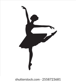 Ballerina silhouette Dancers isolated on white background. Vector female ballet dancers vector.