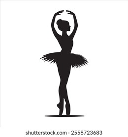 Ballerina silhouette Dancers isolated on white background. Vector female ballet dancers vector.