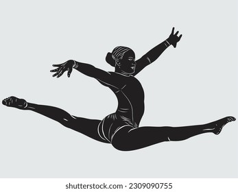 ballerina silhouette doing a jump in her dance