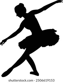 Ballerina Silhouette - Elegante Bailarina Dance Silhouette	
