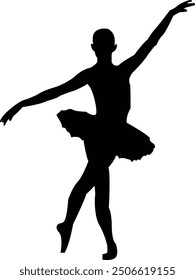 Ballerina Silhouette - Elegant Ballerina Dance Silhouette Artwork	
