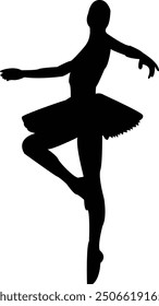 Ballerina Silhouette - Elegant Ballerina Dance Silhouette Artwork	
