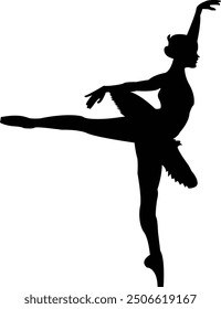 Ballerina Silhouette - Elegant Ballerina Dance Silhouette Artwork	
