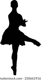 Ballerina Silhouette - Elegant Ballerina Dance Silhouette Artwork	
