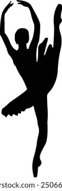 Ballerina Silhouette - Elegant Ballerina Dance Silhouette Artwork	
