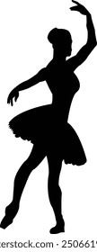 Ballerina Silhouette - Elegant Ballerina Dance Silhouette Artwork	
