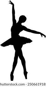 Ballerina Silhouette - Elegante Bailarina Dance Silhouette	
