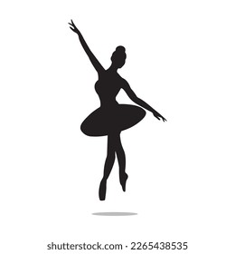 Ballerina silhouette, hand drawn vector design, dancer icon