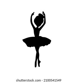 Ballerina silhouette isolated on white background. Vector illustration.