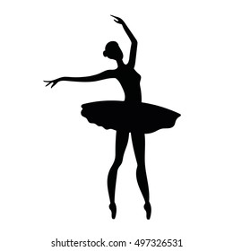 Ballerina Silhouette Isolated On White Background Stock Vector (Royalty ...