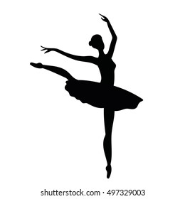 Ballerina Silhouette Isolated On White Background Stock Vector (Royalty ...