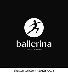 ballerina silhouette logo vector illustration