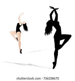 ballerina silhouette on a white background