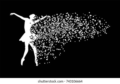 Ballerina silhouette on a white background
